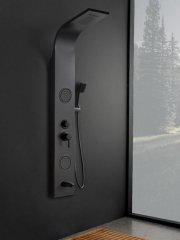 Душевая панель Ceruttispa TWIN BK CT9984 с гидромассажем, цвет черный, 150х22 см