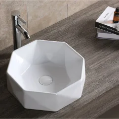 Раковина накладная Ceruttispa CR0057 многогранная, белая, 42х42х13 см