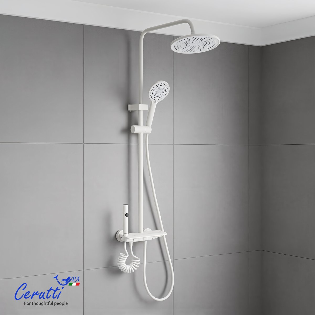 Душевая стойка Ceruttispa IGINO W цвет молочный (белый) 11408