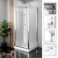 Душевая кабина Ceruttispa BELLA 90F (90x90x215-225) тропический душ, угловая, без крыши