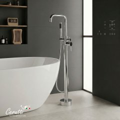 Ceruttispa АФРА (AFRA) Напольный смеситель для отдельностоящей ванны, цвет хром