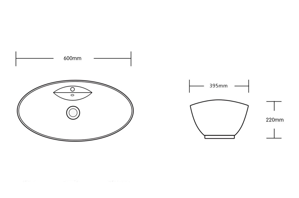 Раковина накладная Ceruttispa CR7003 овальная, с переливом, с отверстием под смеситель,, белая, 60х39,5х22 см