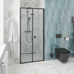 Дверь в нишу CeruttiSPA BELLA D101B, раздвижная, 100х195 см, черный профиль