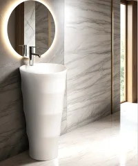 Раковина напольная Ceruttispa MARCO белая, литая с пьедесталом 42х42х83 см