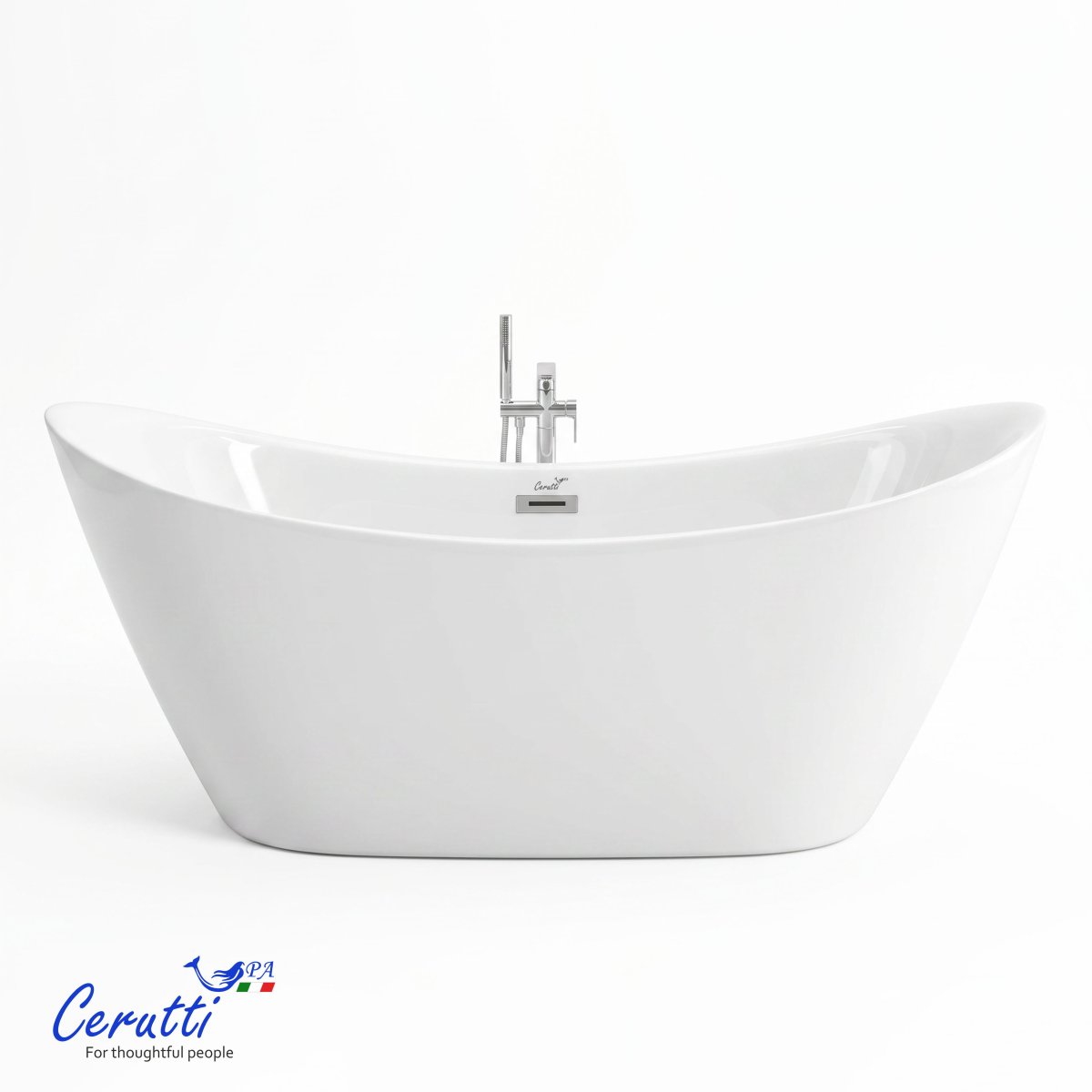 Отдельностоящая акриловая ванна Cerutti Spa НЕМИ (NEMI) PRO170II со сливом-переливом