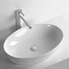 Раковина накладная Ceruttispa CR8023 овальная, белая, 61х41х14,5 см