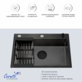 Мойка кухонная GLORIA60B nano black (графит) из нержавеющей стали, 60х50х22 см