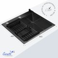 Мойка кухонная Ceruttispa ГЛОРИЯ (GLORIA) 5045B nano black (графит) из нержавеющей стали (500х450х220)