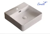 Раковина накладная Ceruttispa CR7602B квадратная с отверстием для смесителя, 42х42, 12,5 см