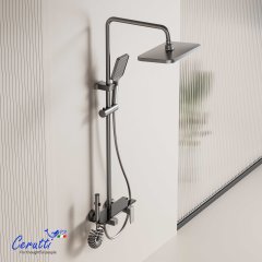 Душевая стойка Ceruttispa LIVIO цвет графит, 11409