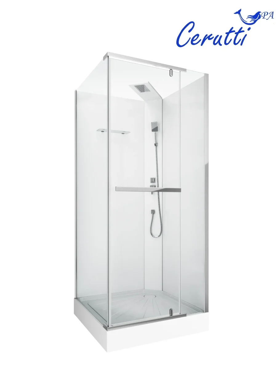 Душевая кабина Ceruttispa MiMi90T тропический душ, угловая, без крыши