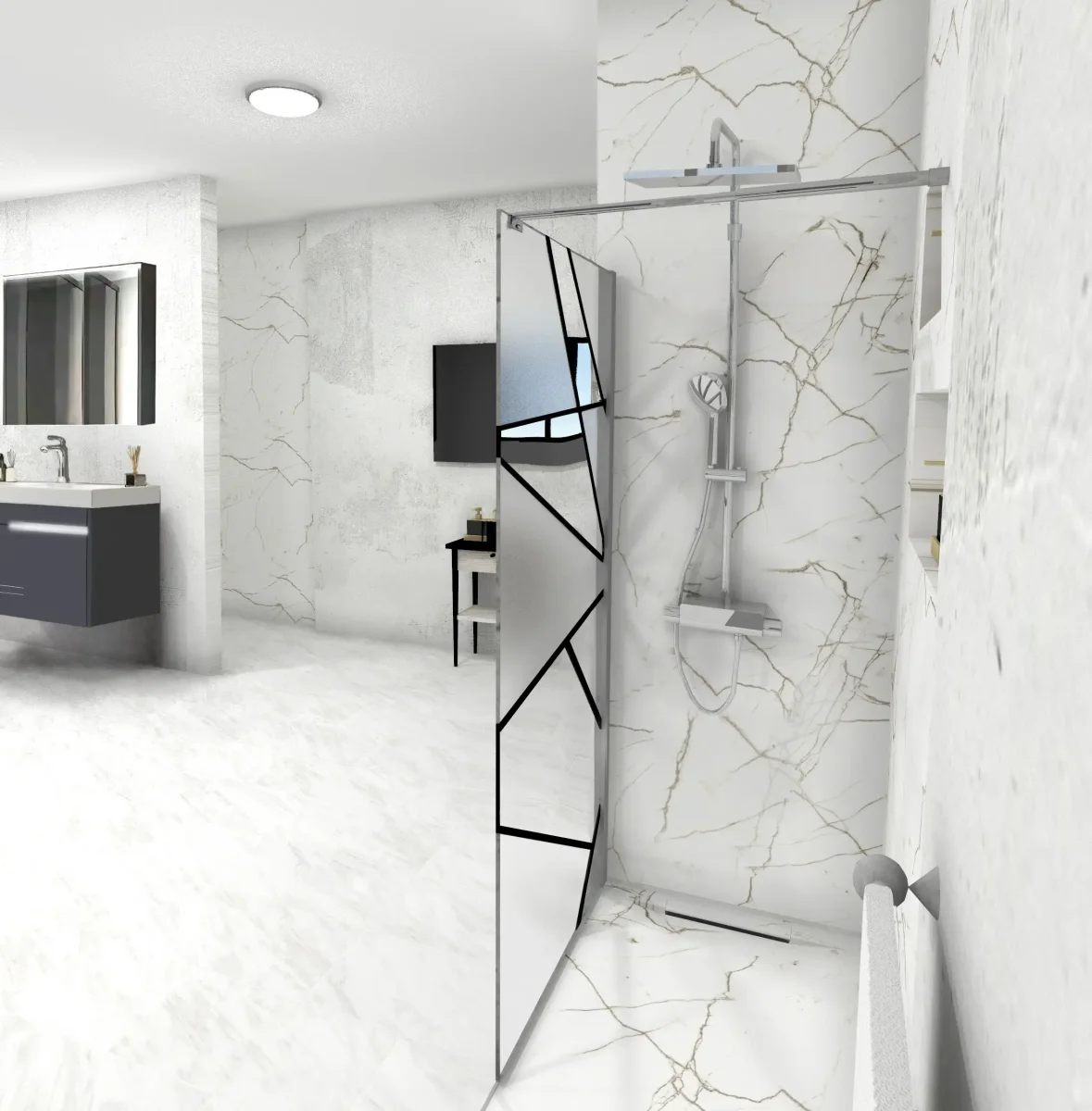 Душевое ограждение Ceruttispa PICK T120 (120x190), стекло 8 мм, матовое с прозрачным