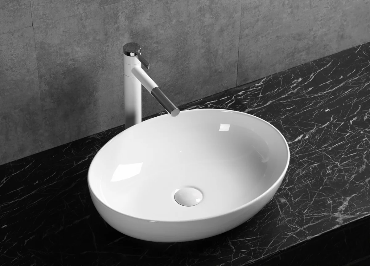 Раковина накладная Ceruttispa CR0019 овальная, белая, 51,5х39,5х13,5 см