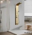 Душевая панель CeruttiSpa CELIA G с гидромассажем, цвет золото, 150х22 см