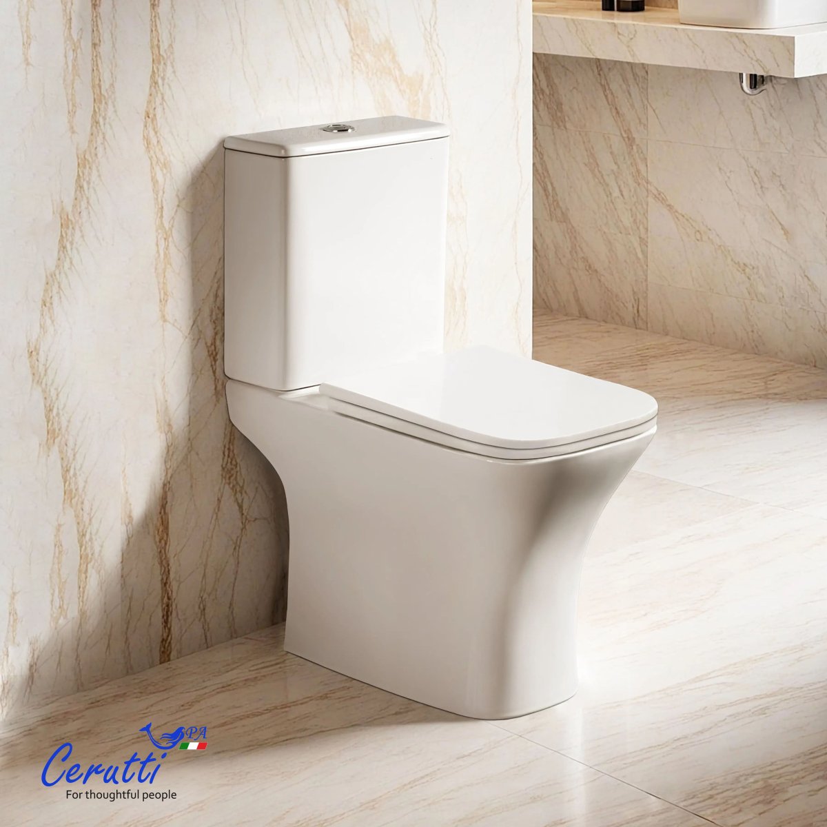 Унитаз компакт Cerutti SPA VETTORE CT7192 безободковый с микролифтом и быстросъемным сиденьем