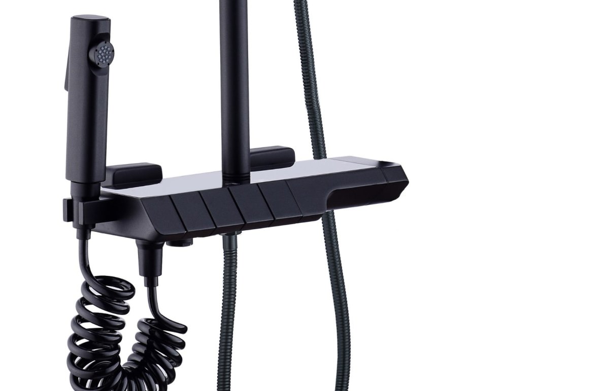 Душевая стойка Cerutti SPA VETTORRE B TS черная с термостатом BM9651