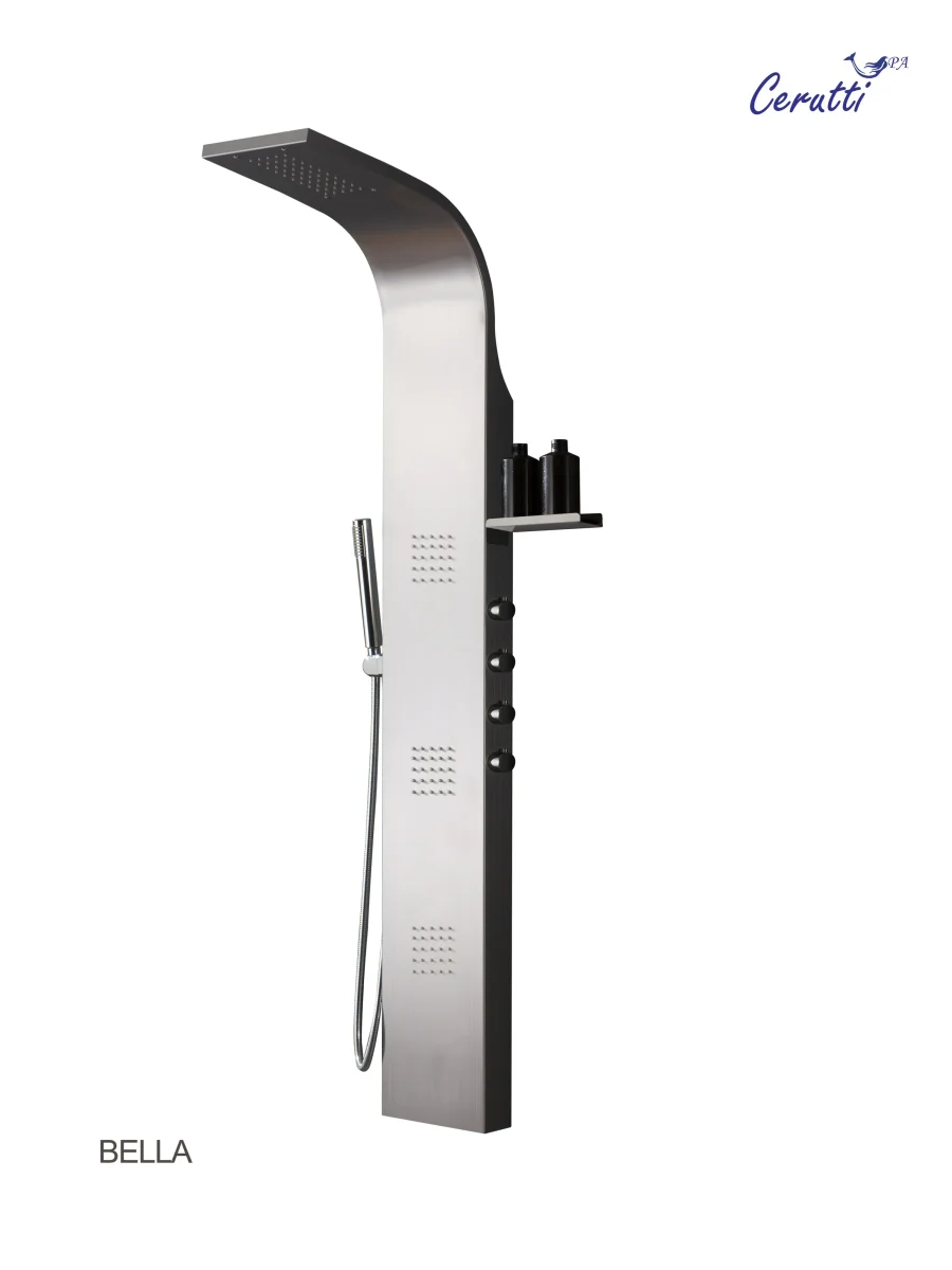 Душевая панель Cerutti SPA BELLA с гидромассажем, цвет хром, 150х22 см