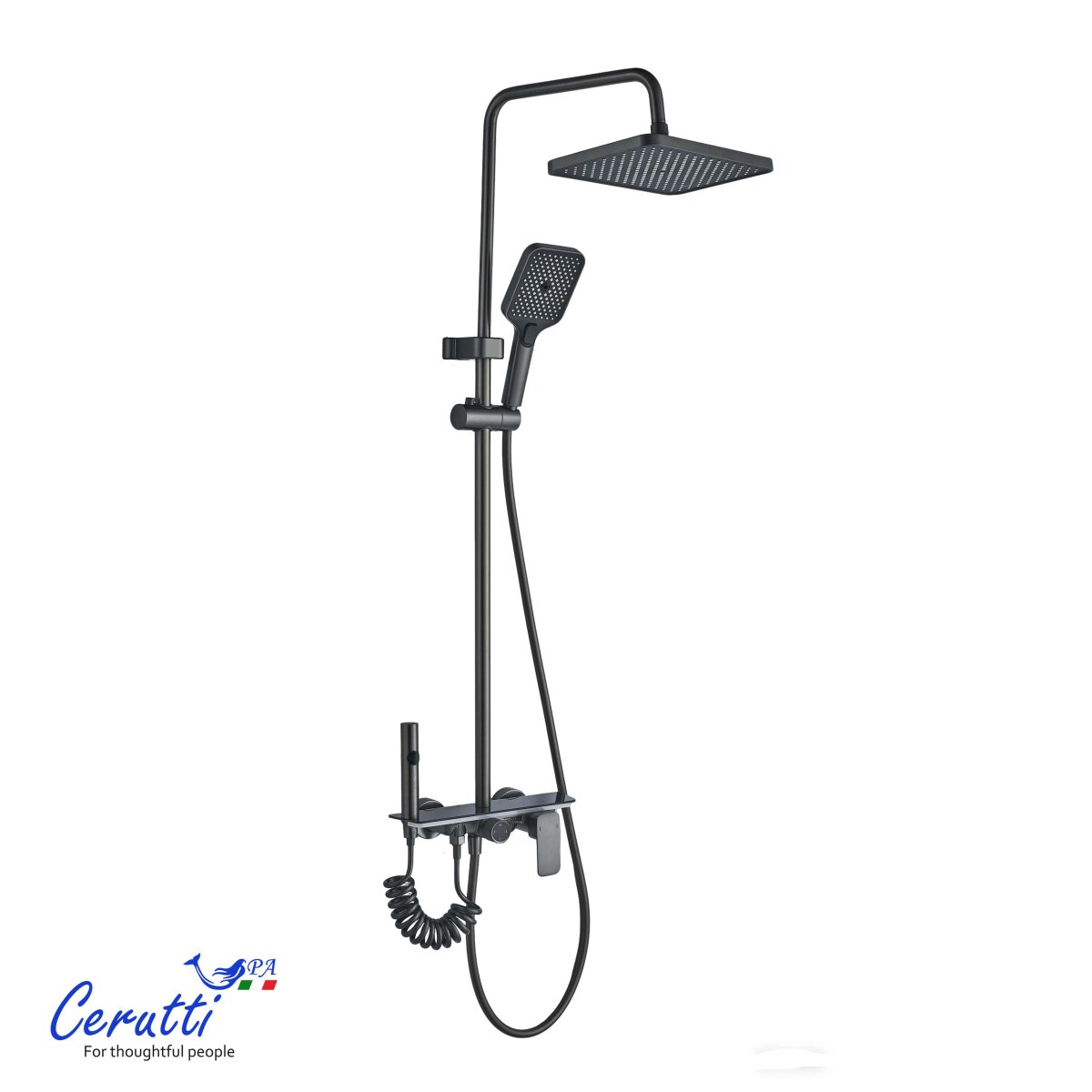 Душевая стойка Ceruttispa ARRIGO цвет графит, 11358