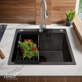 Мойка кухонная GLORIA50B nano black (графит) из нержавеющей стали, 50х50х22 см