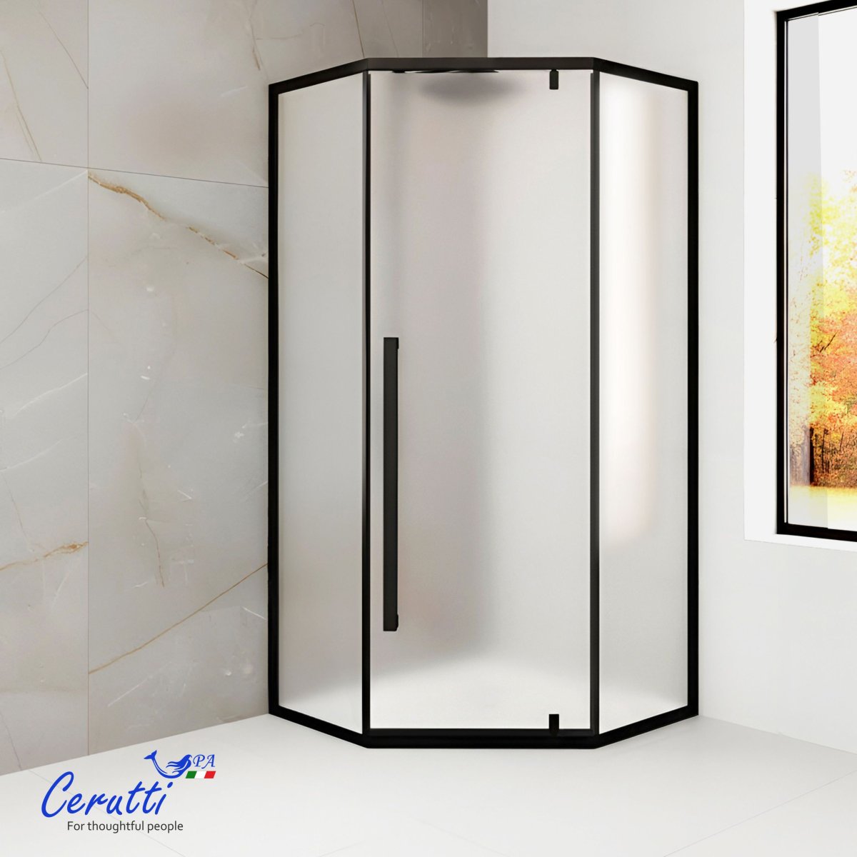 Душевое ограждение Cerutti SPA C3AF R, 90x90 см, без поддона, матовое стекло 5 мм