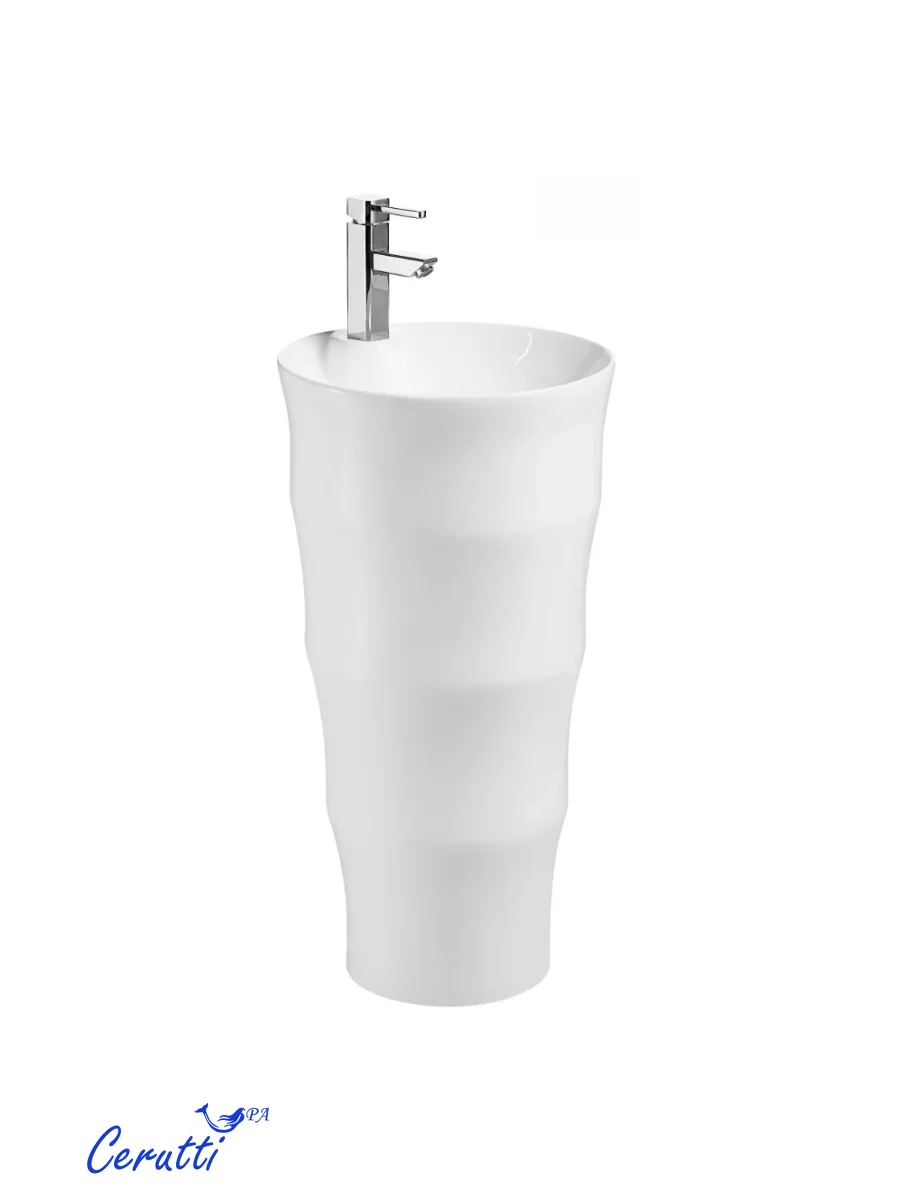 Раковина напольная Ceruttispa MARCO белая, литая с пьедесталом 42х42х83 см