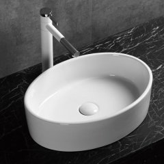 Раковина накладная Ceruttispa CR7016 овальная, белая, 50х35,5х14 см