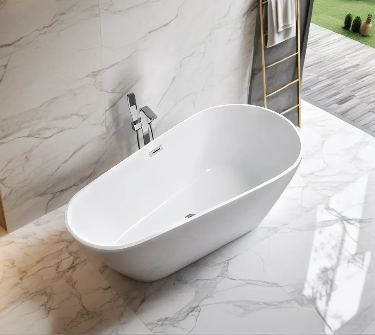 Отдельностоящая акриловая ванна Cerutti SPA MiMi 170II без гидромассажа