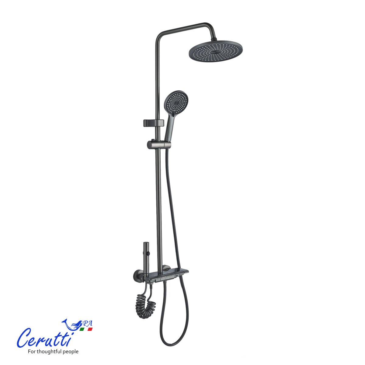 Душевая стойка Ceruttispa IGINO G цвет графит, 11407