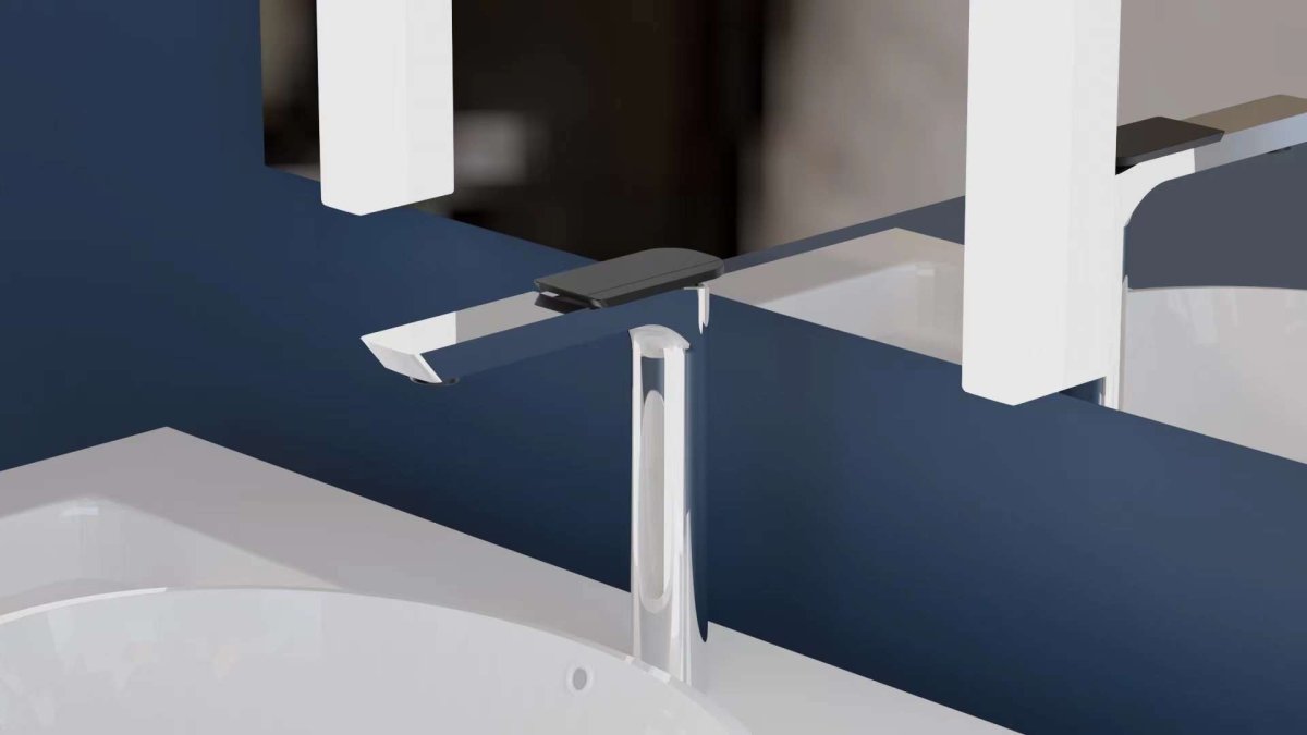 Смеситель для раковины BOCH MANN COMO CB XL BM9631, цвет ХРОМ, ручка цвет ЧЕРНЫЙ