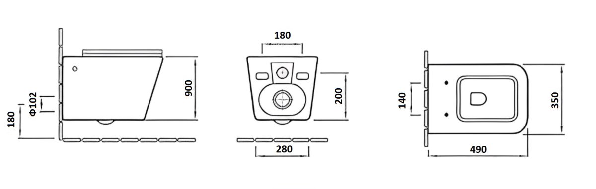 Унитаз подвесной Cerutti SPA MAIELLA Aria MB матовый черный безободковый