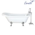 Отдельностоящая акриловая ванна Cerutti Spa Классика 150 (CLASSIC 150) на львиных лапах (хром)  без гидромассажа