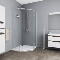 Душевое ограждение CeruttiSPA C2AW, 100х100 см, без поддона, стекло 8 мм