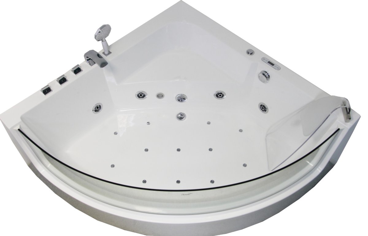 Гидромассажная ванна CeruttiSPA C-401 с  аэромассажем и цветной подсветкой, угловая 150х150 см