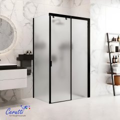 Душевое ограждение Cerutti SPA MARBELLA 120BF R, 80х120 см, в правый угол, матовое стекло, черный профиль, без поддона