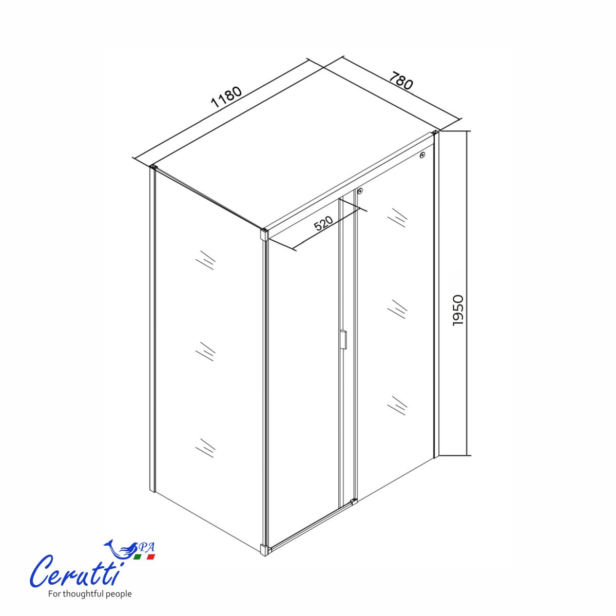 Душевое ограждение Cerutti SPA MARBELLA 120BF R, 80х120 см, в правый угол, матовое стекло, черный профиль, без поддона