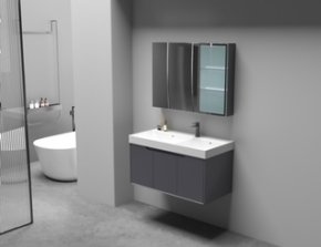 Комплект мебели для ванной комнаты MAIELLA 70 тумба с двойной раковиной и зеркальный шкаф