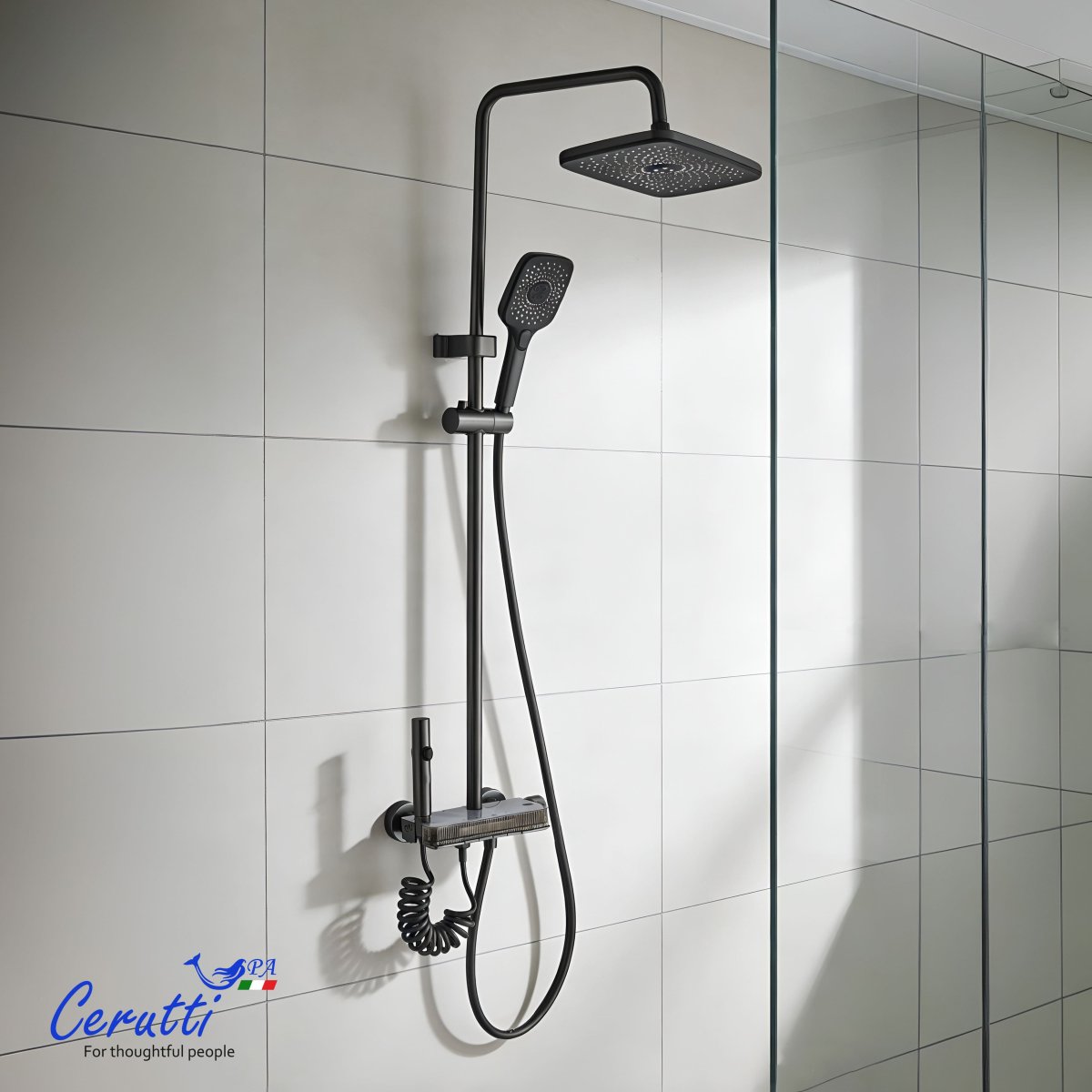 Душевая стойка Ceruttispa LEANDRO цвет графит, 11410