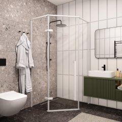 Душевое ограждение CeruttiSPA C2AW, 100х100 см, без поддона, стекло 8 мм