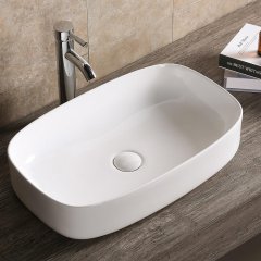 Раковина накладная Ceruttispa CR0045 прямоугольная, белая, 59х37х13 см