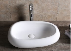 Раковина накладная Ceruttispa CR7041B асимметричная, белая, 60х40х15 см