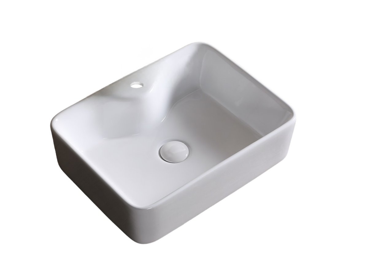 Раковина накладная Ceruttispa CR7051 прямоугольная, белая, 48х37х13 см