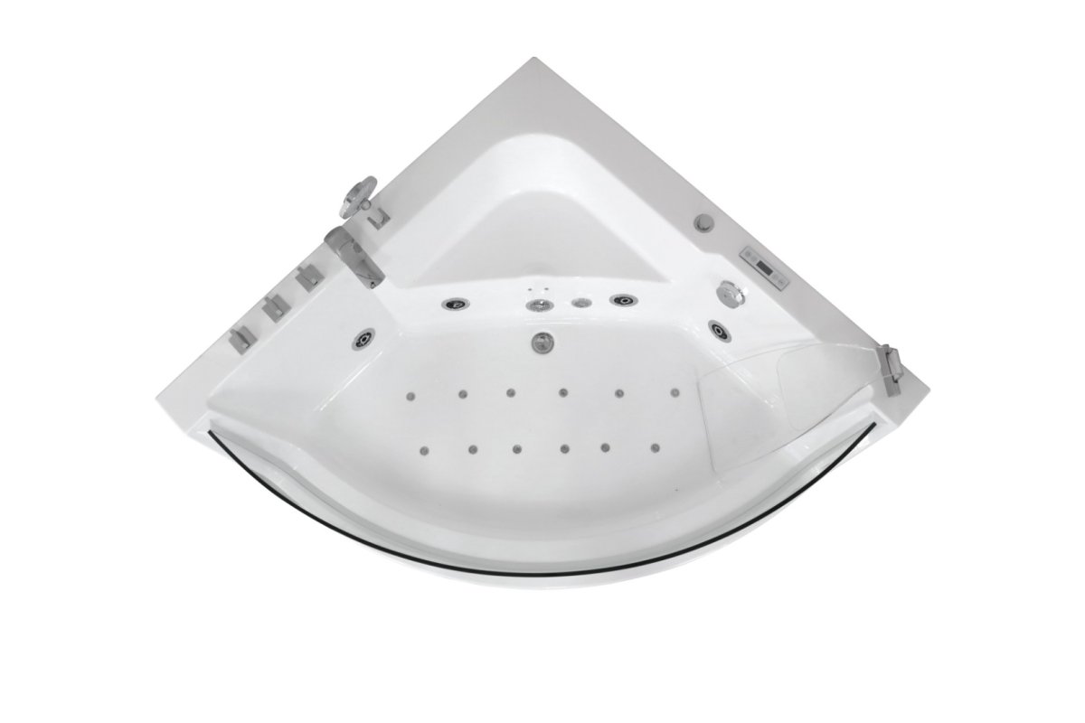 Гидромассажная ванна CeruttiSPA C-401 с  аэромассажем и цветной подсветкой, угловая 150х150 см