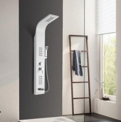 Душевая панель CeruttiSpa VIRGINIA W с гидромассажем, цвет белый, 150х22 см