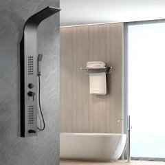 Душевая панель CeruttiSpa CELIA B с гидромассажем, цвет черный, 150х22 см