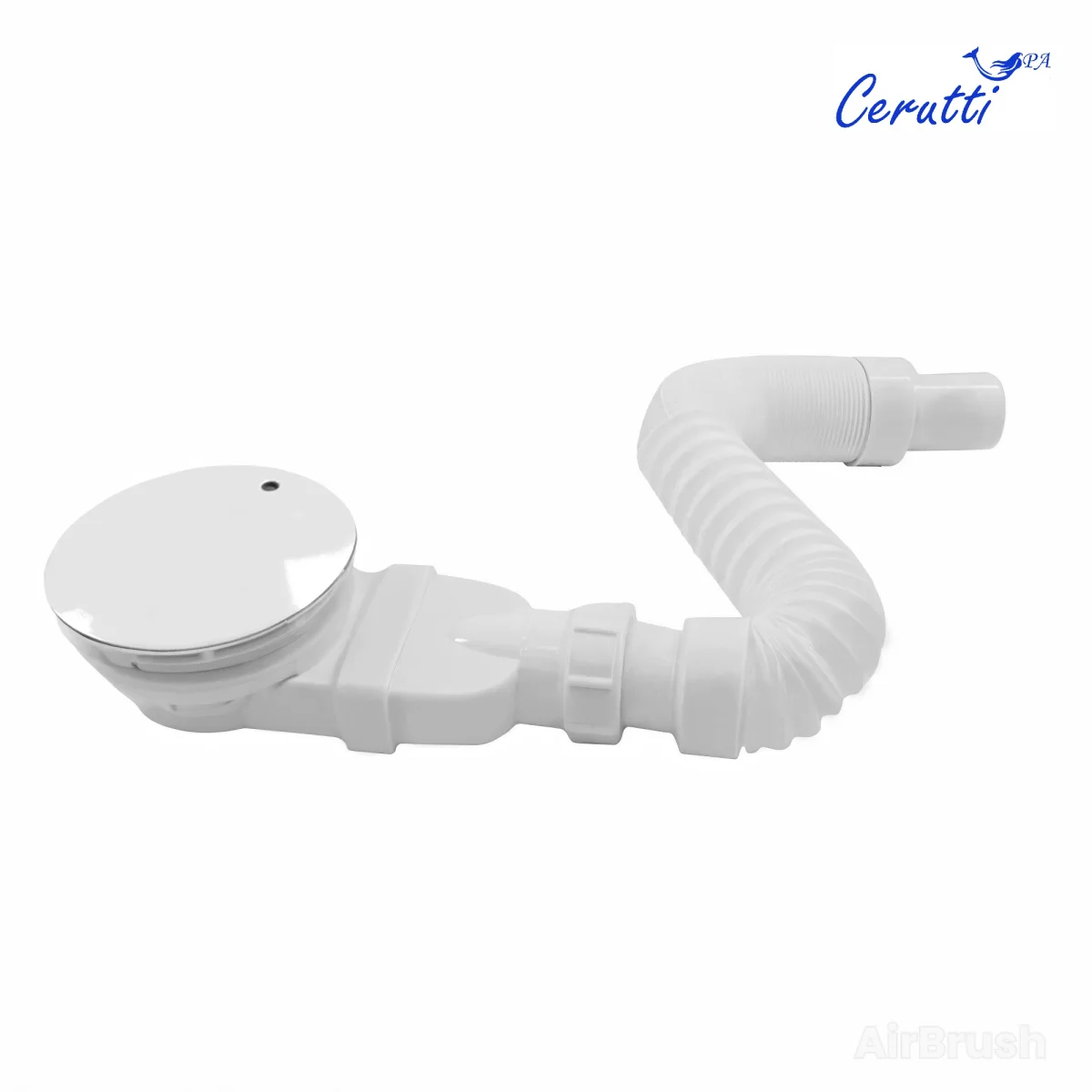 Сифон для низкого поддона Ceruttispa D85мм. под отв. D от 85 до 90мм. с гофрой D40мм. к поддонам Ceruttispa