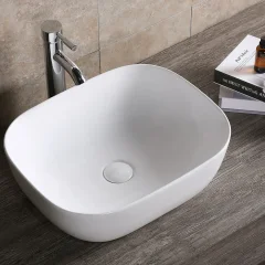 Раковина накладная Ceruttispa CR0078 прямоугольная, белая 50.5х40х14 см