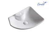 Раковина накладная Ceruttispa CR7054 асимметричная, белая, 50х38х13 см