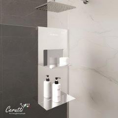 Полка навесная для ограждений Ceruttispa АЛЕССА (ALLESA) хром