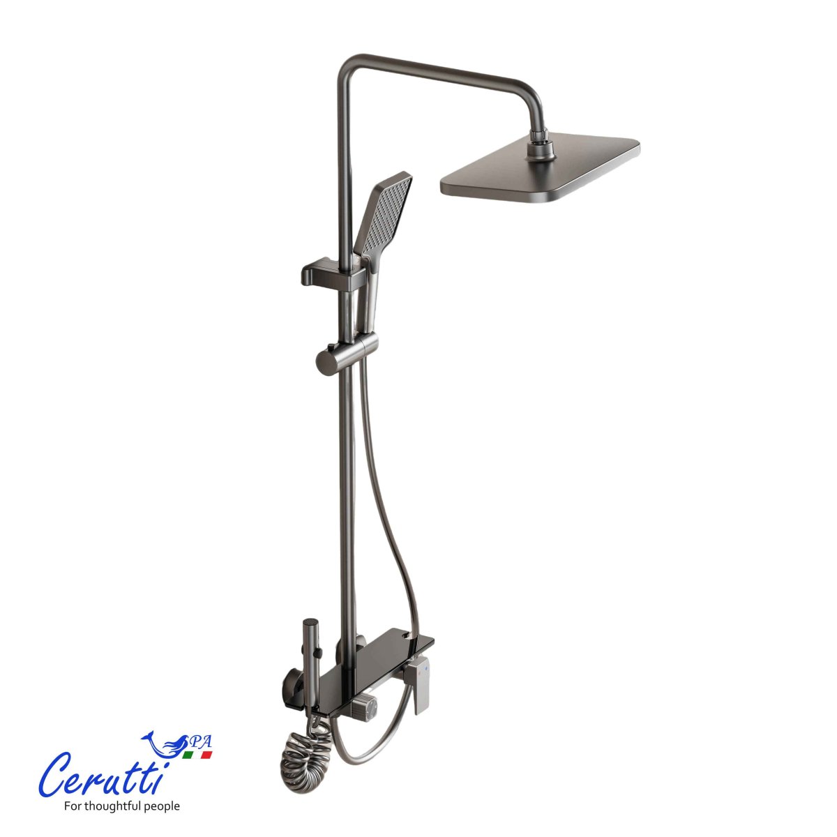 Душевая стойка Ceruttispa LIVIO цвет графит, 11409