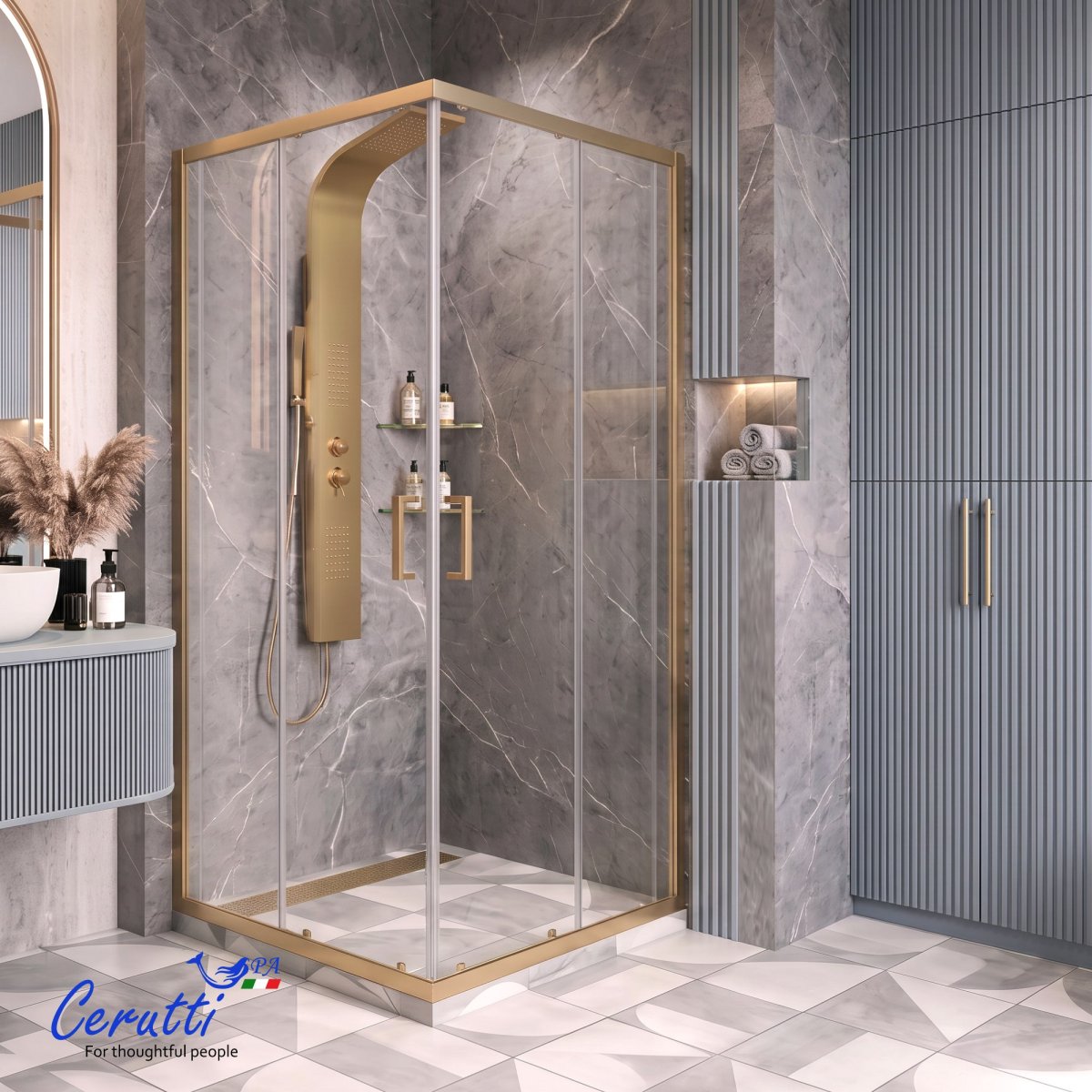 Душевое ограждение Ceruttispa АДИДЖЕ (ADIGE) 90G (90x90x190)